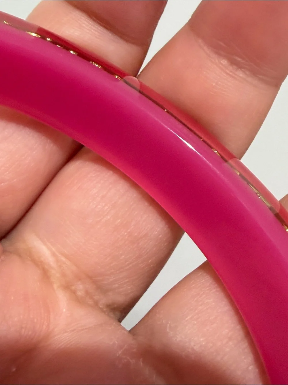 Louis Vuitton Hot Pink Monogram Bangle with Gold Monogram
